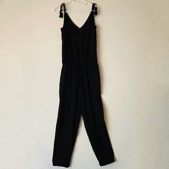 J. Crew Pants - J. Crew XS Black Tassel Strappy Shoulder Tie Jumpsuit